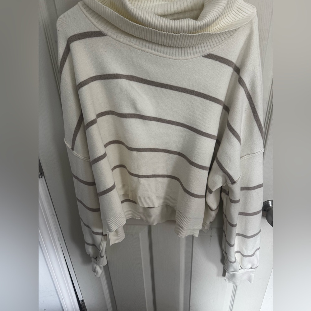 FREE PEOPLE Paulie Sweater Moonbeam Combo Size Medium - Picture 5 of 14